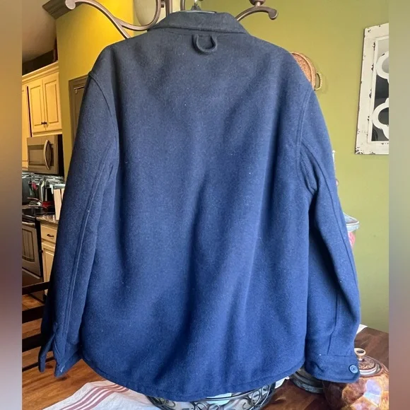 Jachs New York Navy Wiol Blend Sherpa Lined Shirt Jacket - Picture 2 of 4